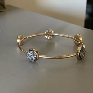 🎁2 for $20 Grey gold druzy bangle bracelet
